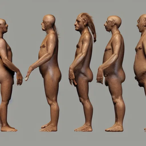 Image similar to 3 d render of the depiction of evolution