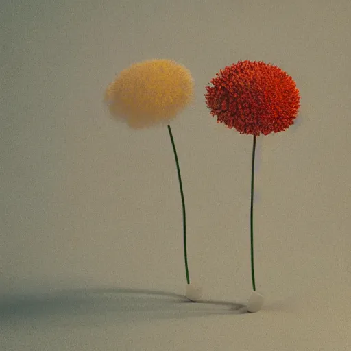 Prompt: cy twombly flowers as 3 d render, dof, tilt - shift, macro