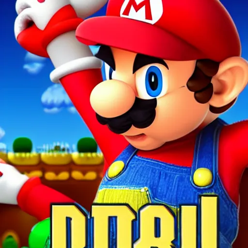 Image similar to knock-off dalle 2 mario