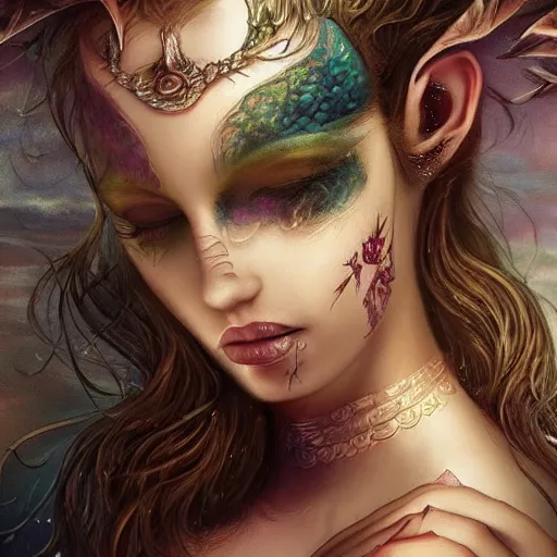 Image similar to fantasy art beauty is only skin deep