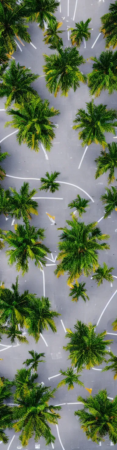 Image similar to satellite view photo of sidewalk with palm trees, by shunji dodo, 8 k resolution, photo, high quality