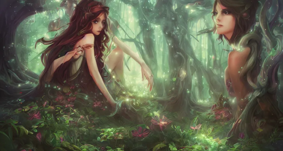 Image similar to Enchanted and magic forest, by ROSS tran