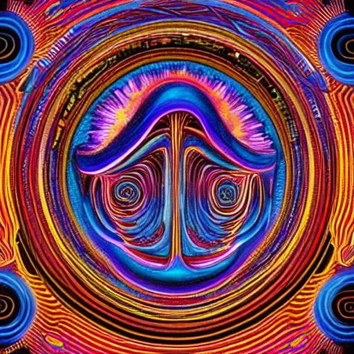Prompt: artistic depiction of the dmt world, highly detailed and hypnotic