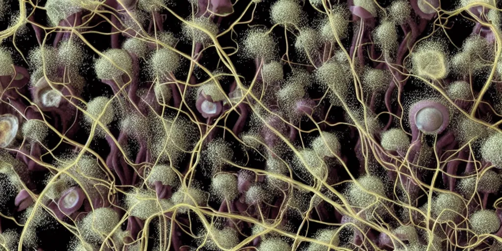 Image similar to microscopic view of a mushrooms mycelial network