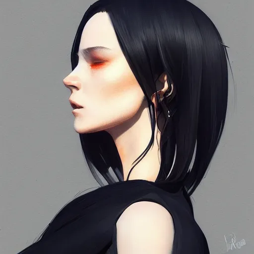 Prompt: a beautiful artwork side profile portrait of a witch by ilya kuvshinov and greg rutkowski, featured on artstation