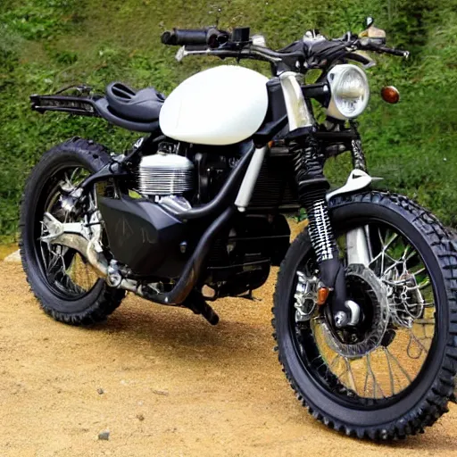 Prompt: a modern tracker motorcycle, scrambler, modified, highly detailed, bikeexlif