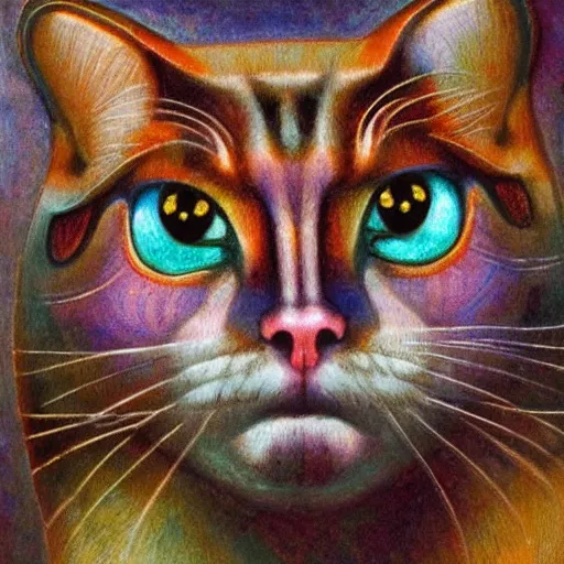 Image similar to masterpiece mechanical cloisonne cat head sculpture, by annie swynnerton and diego rivera and nicholas roerich and jean delville and charlie bowater, spacecat, symbolist, dramatic lighting, god rays, art brut, rich colors, smooth, sharp focus, extremely detailed, adolf wolfli and ( donato giancola and bilibin )