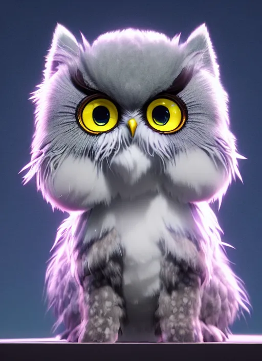 Prompt: a wholesome animation key shot of a cute silver brindle persian cat!!!, owl - like eyes, studio ghibli, pixar and disney animation, sharp, rendered in unreal engine 5, anime key art by greg rutkowski, bloom, dramatic lighting