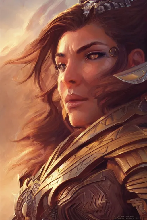 Image similar to amazon valkyrie athena, d & d, fantasy, portrait, highly detailed, headshot, digital painting, trending on artstation, concept art, sharp focus, illustration, art by artgerm and greg rutkowski and magali villeneuve