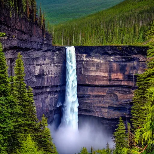 Image similar to tornado over Helmcken Falls, high definition, stormy