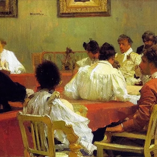 Prompt: high quality high detail painting by ilya repin, business meeting, hd