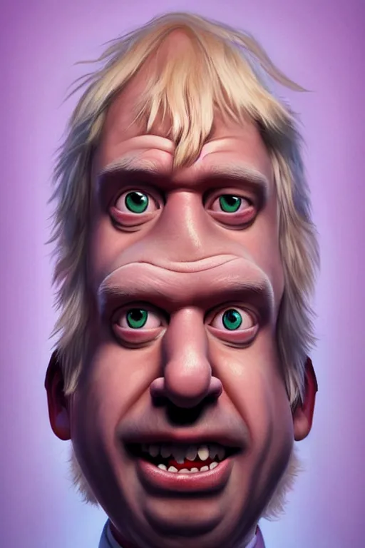 Image similar to Boris Johnson as a Simpsons character, realistic portrait, symmetrical, highly detailed, digital painting, artstation, concept art, smooth, sharp focus, illustration, cinematic lighting, art by artgerm and greg rutkowski and alphonse mucha