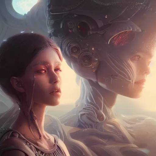 Prompt: alien princess, detailed portrait, intricate complexity, by greg rutkowski, artgerm, ross tran, conrad roset, takato yomamoto, ilya kuvshinov. 4 k, beautiful, cinematic dramatic atmosphere