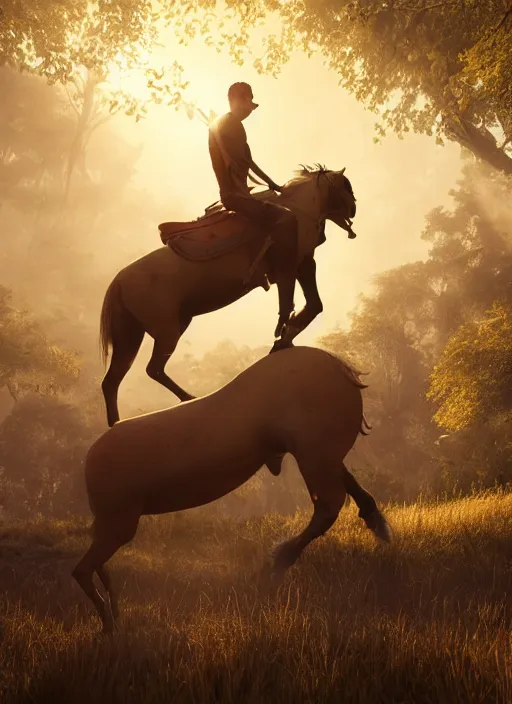 Image similar to saddle on a man, volumetric lighting, beautiful, golden hour, sharp focus, ultra detailed, cgsociety by leesha hannigan, ross tran, thierry doizon, kai carpenter, ignacio fernandez rios, noir photorealism, film