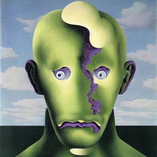 Prompt: depression as monster by René Magritte