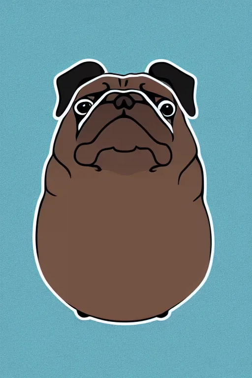 Prompt: Portrait of a big chungus pug, sticker, colorful, illustration, highly detailed, simple, smooth and clean vector curves, no jagged lines, vector art, smooth