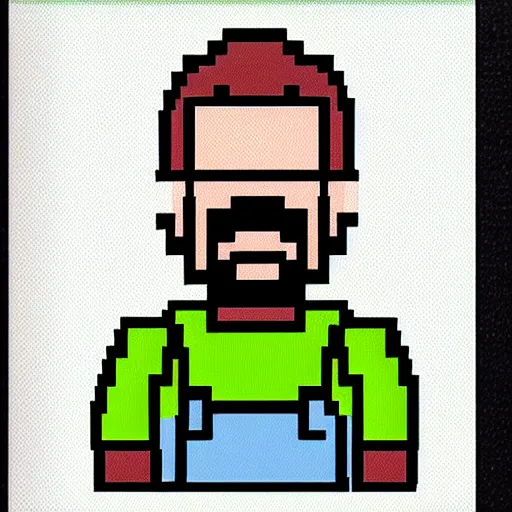 Prompt: walter white as a nintendo gameboy character, sprite