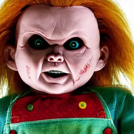 Image similar to chucky the killer doll coming alive