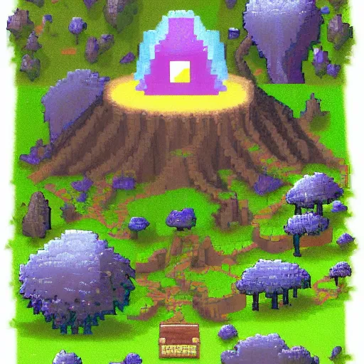 Prompt: Pixel Art a large stone or crystal hovering and rotating above a forest stand from Terraria Game , Surrounded deep forest from terraria game Pixel Art by Craig Mullins, ilya kuvshinov, krenz cushart, epic , artgerm trending on artstation by Edward Hopper and Dan Mumford and WLOP and Rutkovsky, beksinski carl spitzweg moebius and tuomas kocar, intricate Pixel Art artwork by caravaggio, Unreal Engine 5, Lumen, Nanite