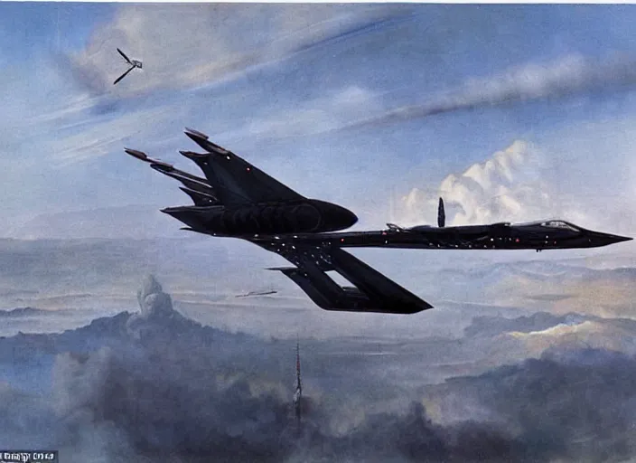 Prompt: the vulcan was originally developed as an atmospheric / low orbit interceptor designed to operate from earth's surface, cinematic matte painting