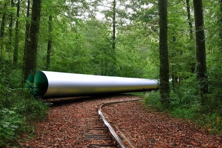 Image similar to long shiny fantasy tube in a forest