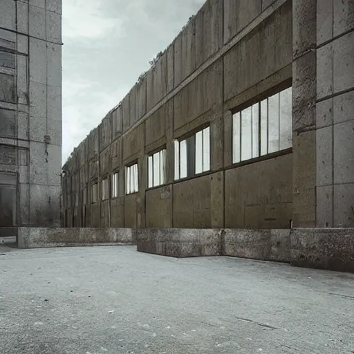 Prompt: “derelict architecture buildings, architecture digest, muted tones, volumetric lighting, building made by Mies Van der Rohe, photorealism, high detail, golden ratio, cinematic, octane renderer”