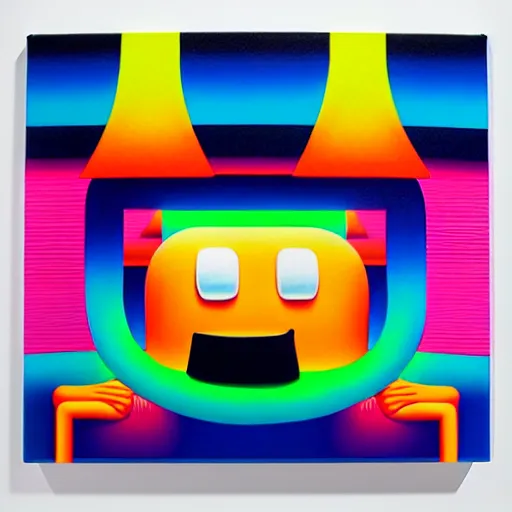 Image similar to box by shusei nagaoka, kaws, david rudnick, airbrush on canvas, pastell colours, cell shaded, highly detailed