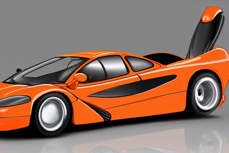 Image similar to cute cartoon McLaren F1, 8k,