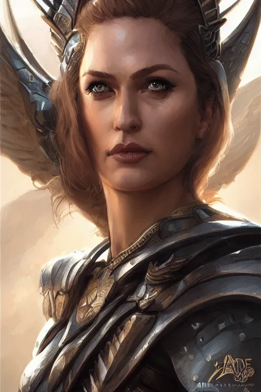 Image similar to amazon valkyrie athena, d & d, fantasy, portrait, highly detailed, headshot, digital painting, trending on artstation, concept art, sharp focus, illustration, art by artgerm and greg rutkowski and magali villeneuve