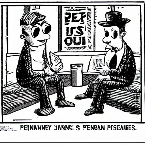 Image similar to Bananas in Pajamas in a penitentiary, newspaper comic-style