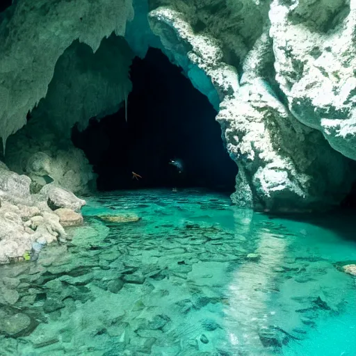 Image similar to dangerous depths of an underwater cave