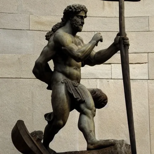 Image similar to Ancient Statue of Hercules swinging a battle axe
