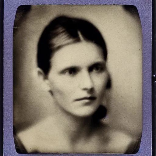 Image similar to an extreme close up, face, of Ukrainian woman, early 20s, Polaroid