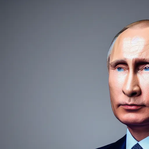 Image similar to ultrarealistic portrait of vladimir putin with a mullet haircut, canon eos r 3, f / 1. 4, iso 2 0 0, 1 / 1 6 0 s, 8 k, raw, unedited, symmetrical balance, in - frame