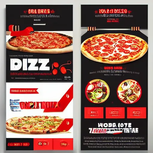 Prompt: a flyer for a pizza restaurant, graphic design, featured on behance, design portfolio