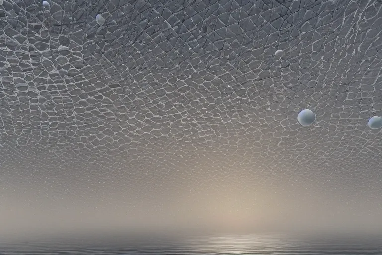 Image similar to white egg shaped bubble buildings of different sizes intersect and combine together. on the calm lake surface, people's perspective, future, interior wood, marble, award winning, highly detailed 4 k art, dusk, unreal engine highly rendered, global illumination, radial light, internal environment by kazuyo sejima