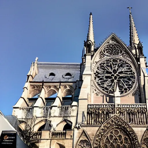 Image similar to photo of Notre Dame Cathedral as a Pizza Hut