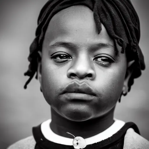 Prompt: the face of young juice wrld at 1 years old, black and white portrait by julia cameron, chiaroscuro lighting, shallow depth of field, 8 0 mm, f 1. 8