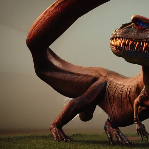 Prompt: a t-rex with alien mutation, octane render, 3D