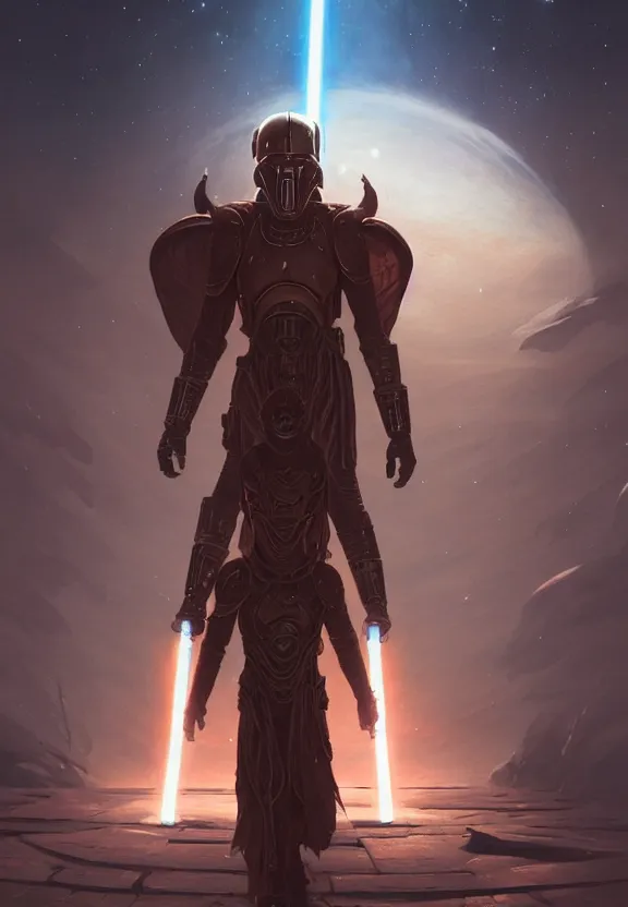 Image similar to highly detailed full body portrait of an unknown star wars character as a religious alien, in skyrim, stephen bliss, unreal engine, fantasy art by greg rutkowski, loish, rhads, ferdinand knab, makoto shinkai and lois van baarle, ilya kuvshinov, rossdraws, tom bagshaw, global illumination, radiant light, detailed and intricate environment