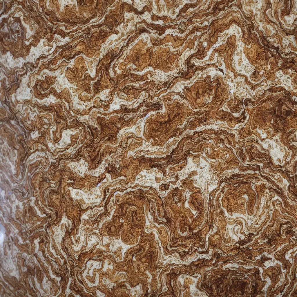 Image similar to Piece of decorative burl wood laying on a detailed carved marble surface