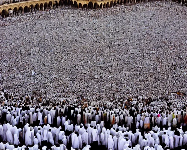 Image similar to 10,100 adoring lovers surrounding the kaaba in mecca