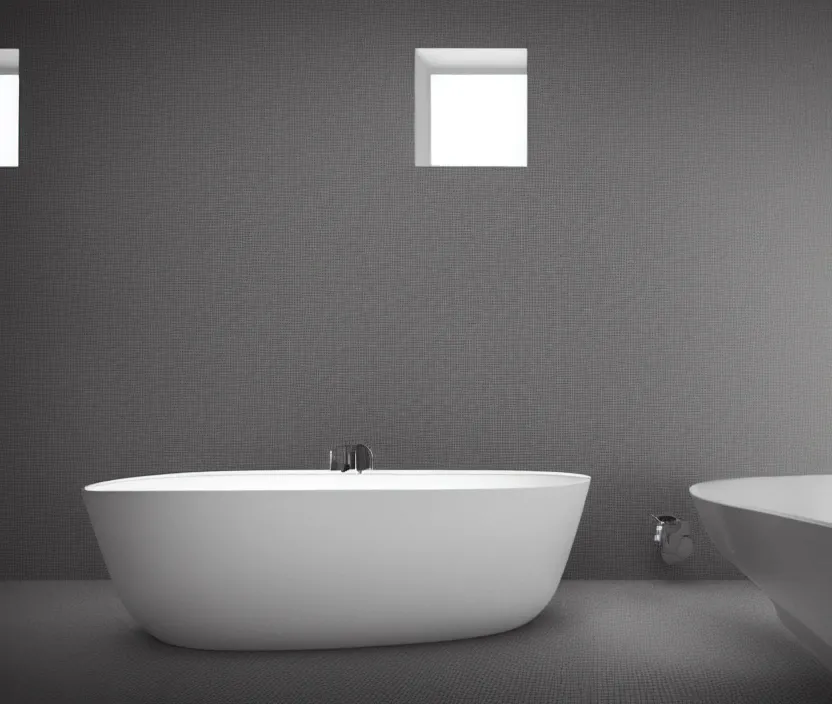 Image similar to isometric modern bathroom in wall tiles, gloomy and foggy atmosphere, octane render, artstation trending, horror scene, highly detailded