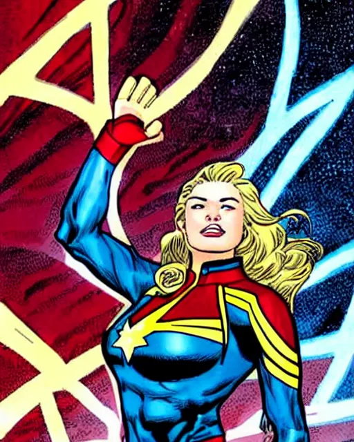 Image similar to Captain Marvel drawn by Jim Lee