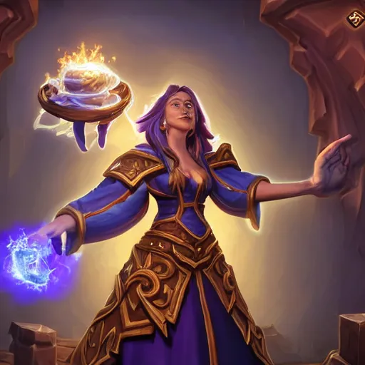 Image similar to hearthstone official professional art. a sorceress, wearing a robe casting a fire ball. insanely coherent physical body parts ( face, arms, legs, hair, eyes, pupil, eye white ). full body realistic, sharp focus, 8 k high definition, insanely detailed, intricate, elegant, smooth, sharp focus, illustration, artstation