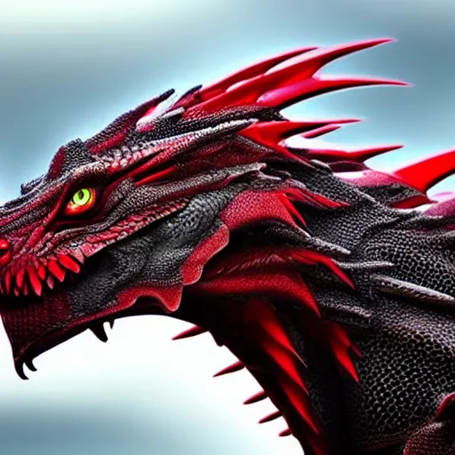 Image similar to a stunning profile photo of a dragon with red eyes