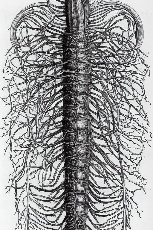 Image similar to “Scientific illustration of human nervous system by Ernst Haeckel”