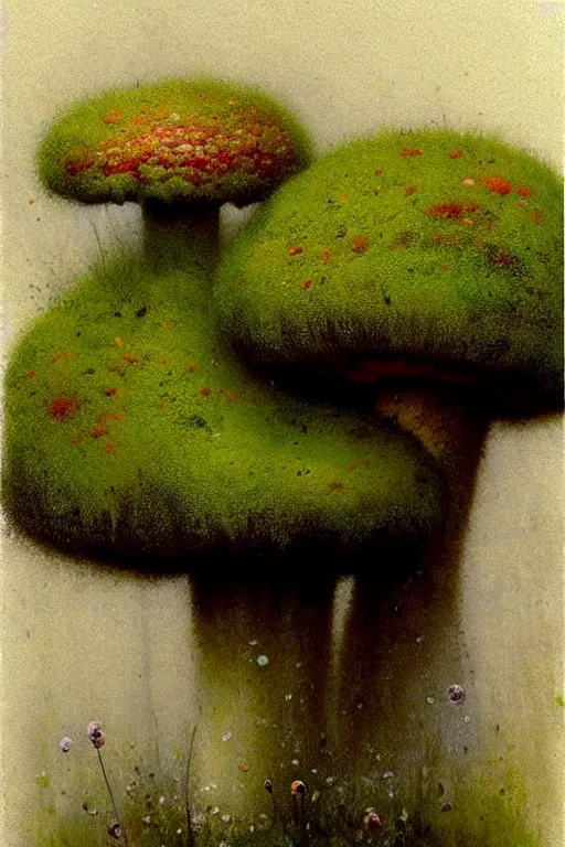 Image similar to soft texture muted saturation!!!!!!!!!!! ( ( ( ( painterly giant flowers, giant mushrooms, moss granular dripping running. ) ) ) ) ) by jean baptiste monge!!!!!!!!!!!!!!!!!!!!!!!!!!!!!!