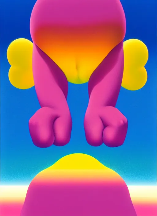 Image similar to the end by shusei nagaoka, kaws, david rudnick, airbrush on canvas, pastell colours, cell shaded, 8 k