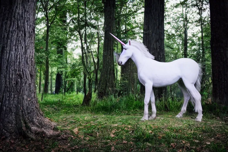 Prompt: beautiful unicorn infer a tree natural lighting 85mm by Emmanuel Lubezki